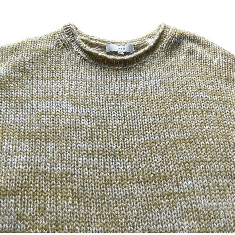NWOT Vince Sweater Womens XXS Yellow Marled Wool & Cashmere Moss Glow Relaxed - Picture 3 of 12